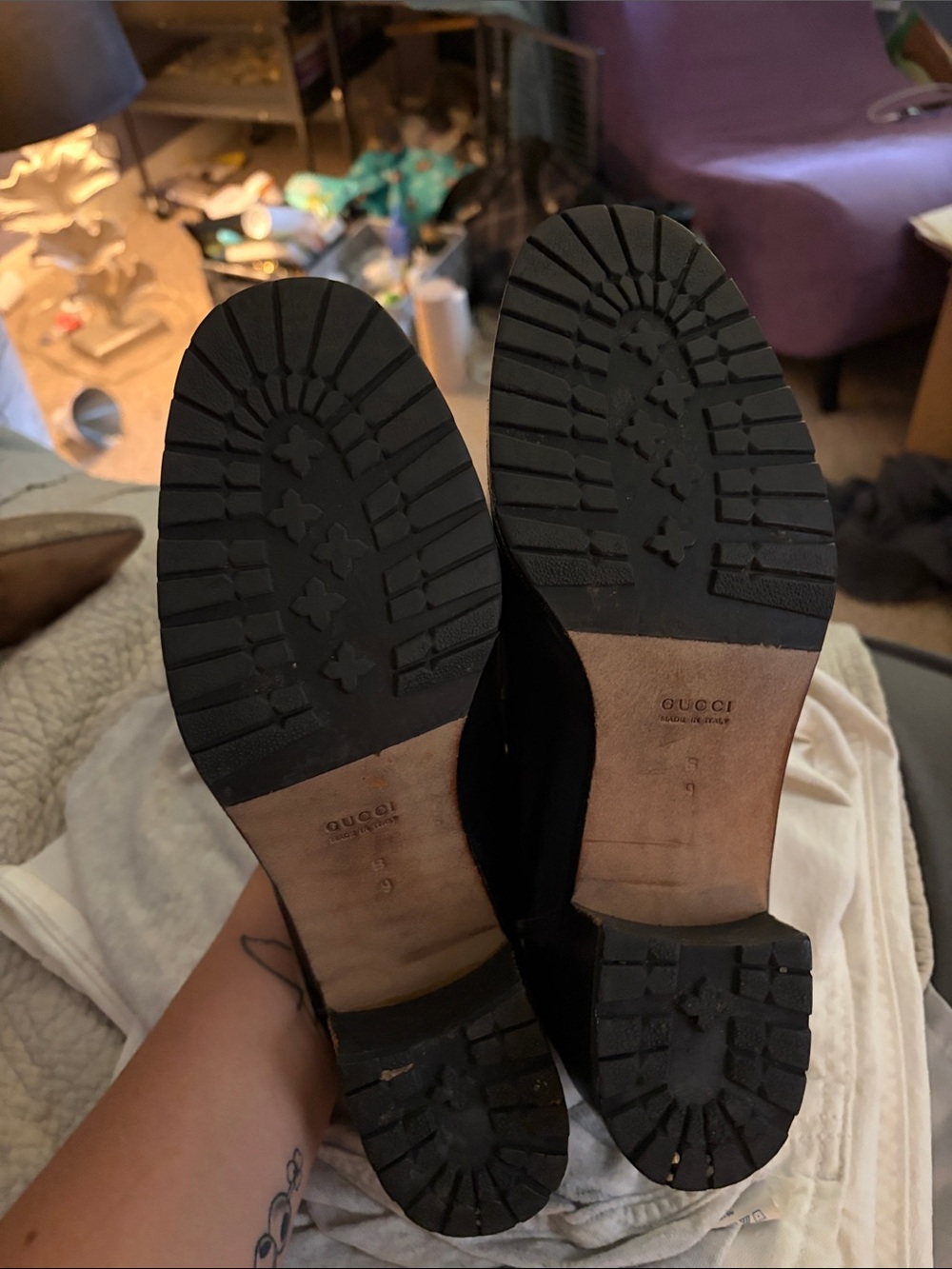 Gucci Black Leather Horsebit Slip-On Loafers - Picture 3 of 4
